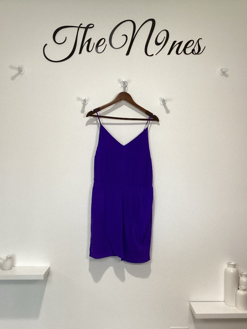 Amanda Uprichard Purple Silk Spaghetti Strap Mini Dress NWT Large